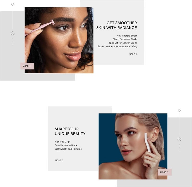 Cut it Eyebrow Razors w/Dermaplane Razors Set - Japanese Blades Razors - Small Face Razors for Peach Fuzz and Fine Hair, Multipurpose Exfoliating Dermaplaning Tools for Women and Men - Image 3